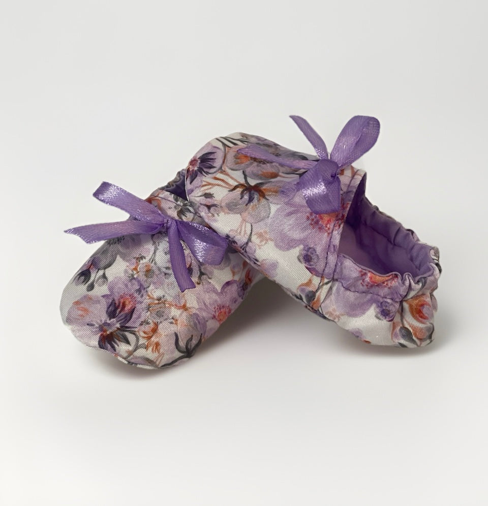 Lilac Flower Pre-Walker Slip-ons