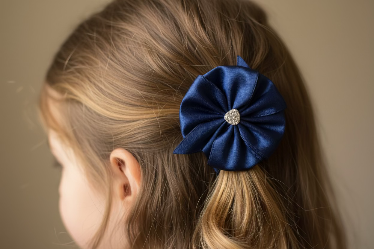 Blue Pin Wheel Hair Clip