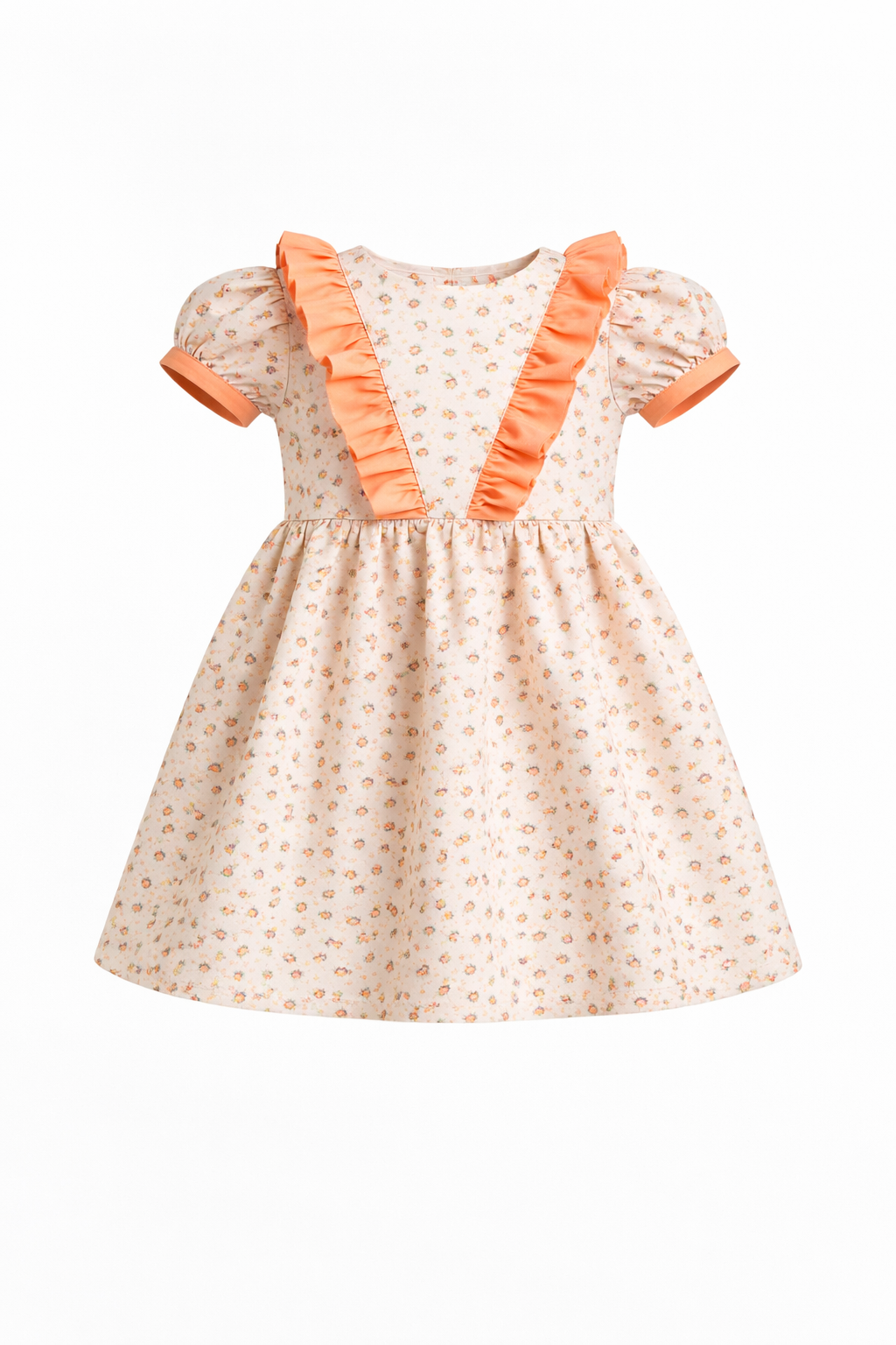 Spanish-style Puff Sleeve Dress