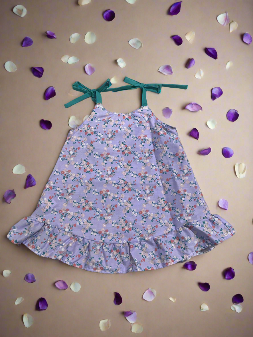 *LIMITED EDITION* Lilac Floral Tie-up Dress (ready to ship 3-5 Working days)