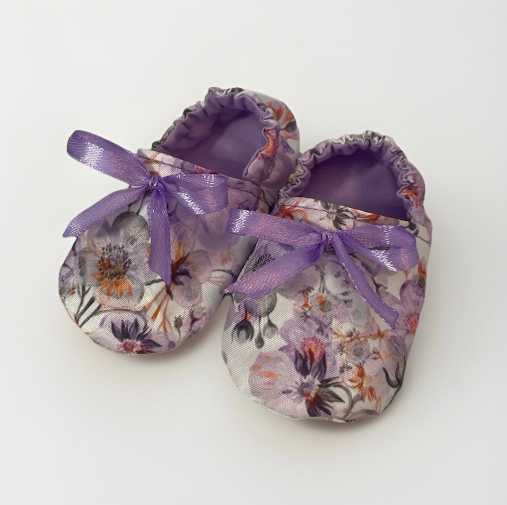 Lilac Flower Pre-Walker Slip-ons