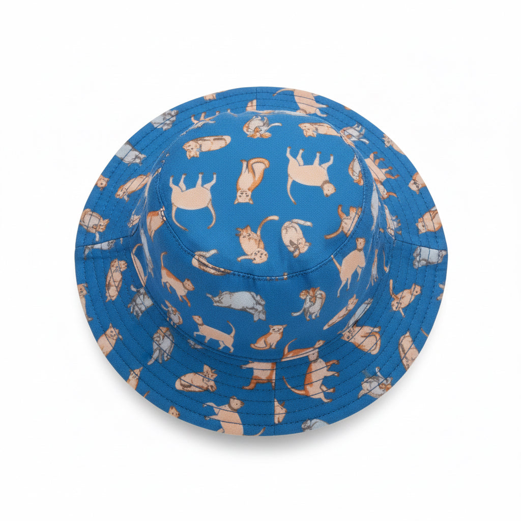Summer Reversible Bucket Hat - Cats