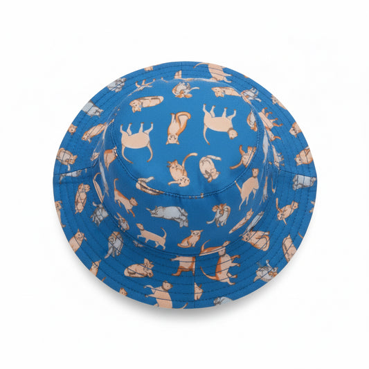 Summer Reversible Bucket Hat - Cats