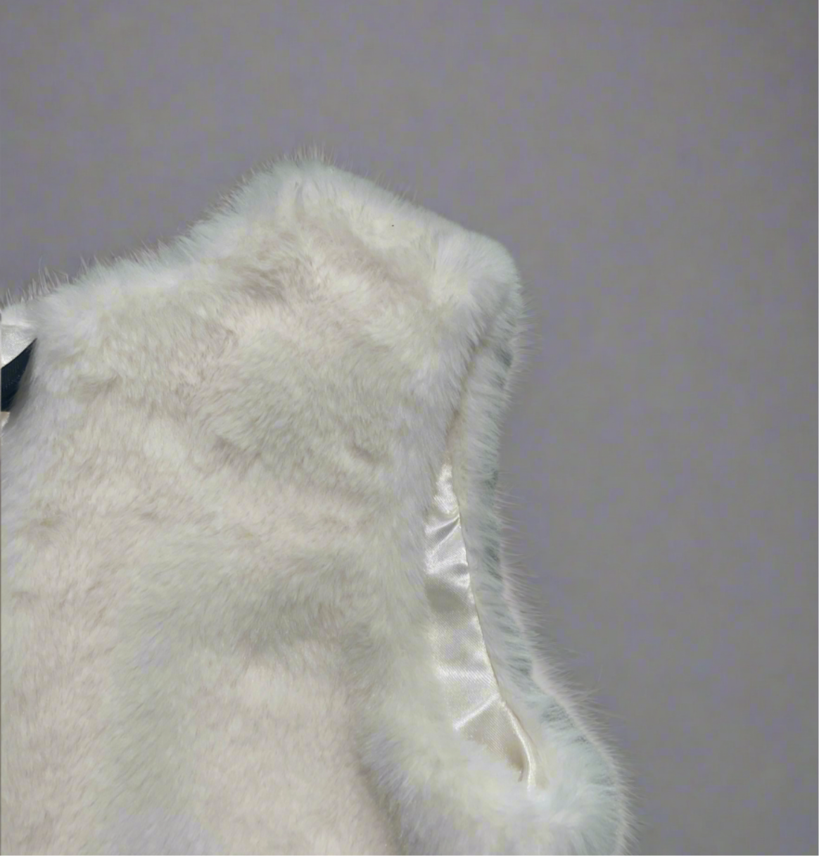 Girls Faux Fur Vest with Ribbon Tie