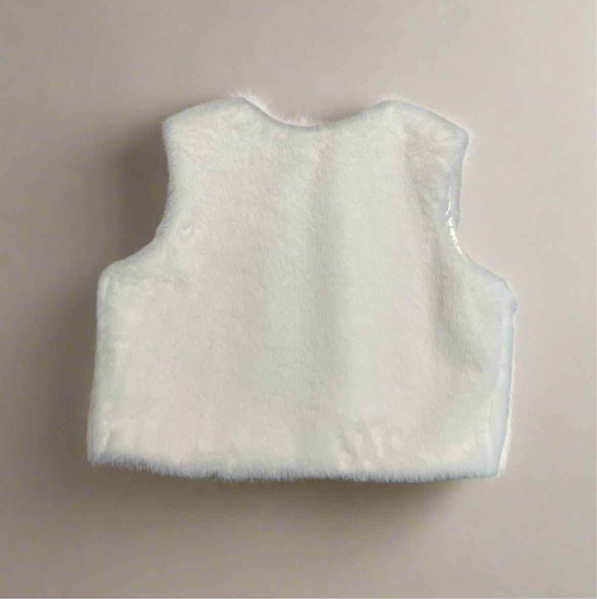 Girls Faux Fur Vest with Ribbon Tie