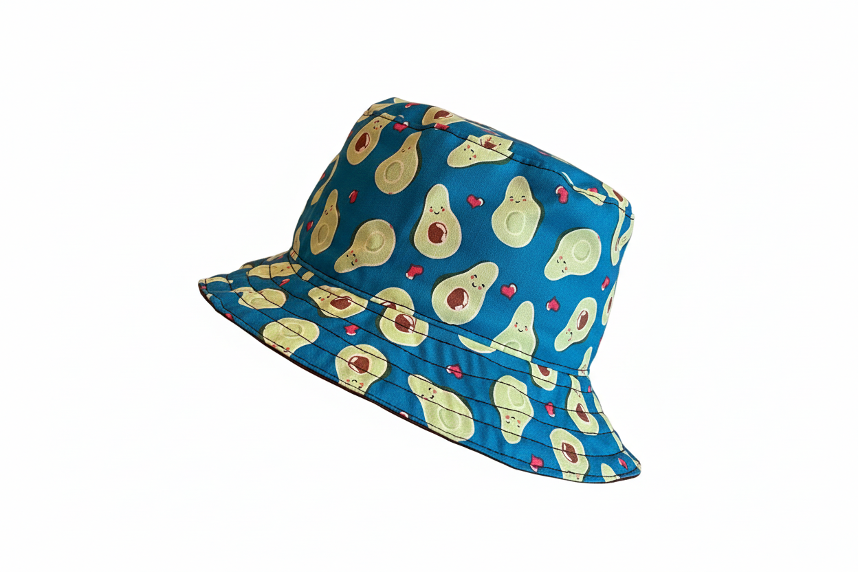 Summer Reversible Bucket Hat - Avocado