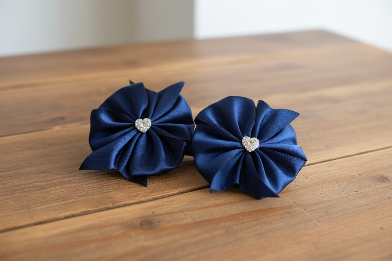 Blue Pin Wheel Hair Clip