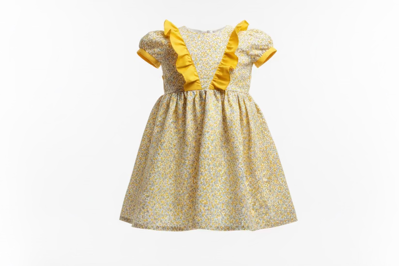 Spanish-style Puff Sleeve Dress