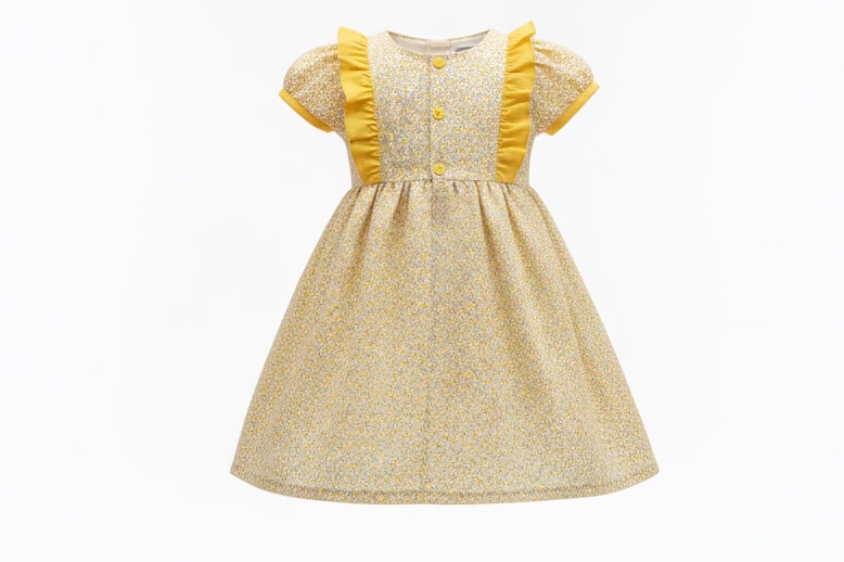 Spanish-style Puff Sleeve Dress