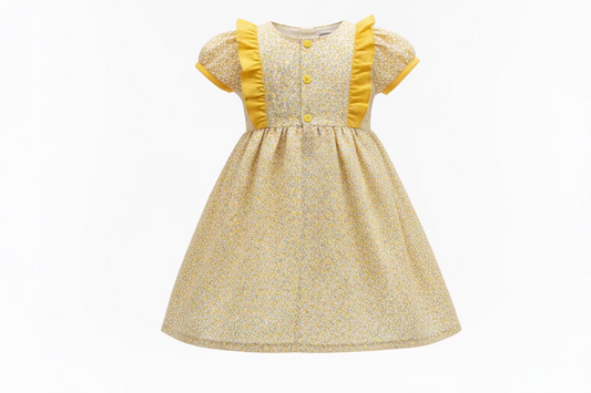 Spanish-style Puff Sleeve Dress
